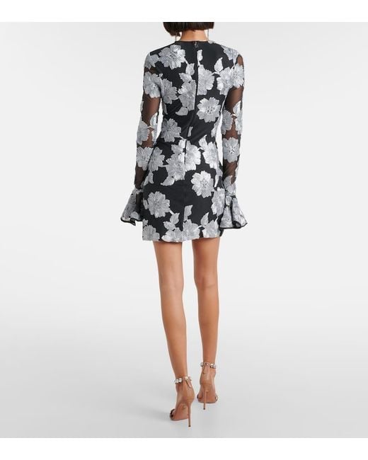 ROTATE BIRGER CHRISTENSEN Gray Besticktes Minikleid Aus Mesh