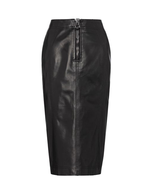 Tom Ford Black Leather Pencil Skirt