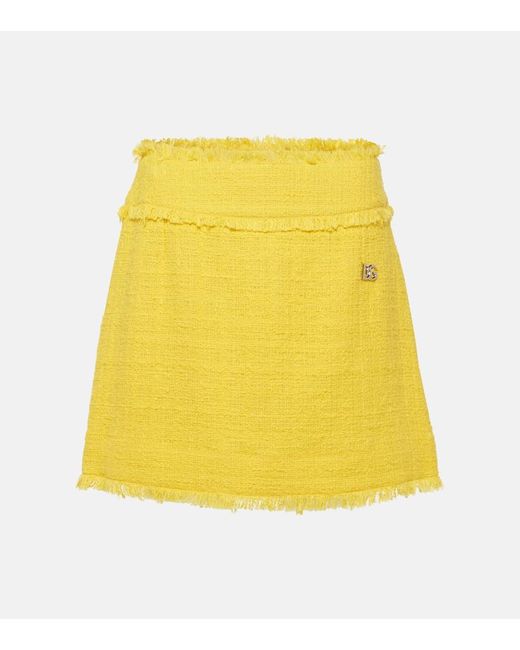 Minigonna in tweed di Dolce & Gabbana in Yellow