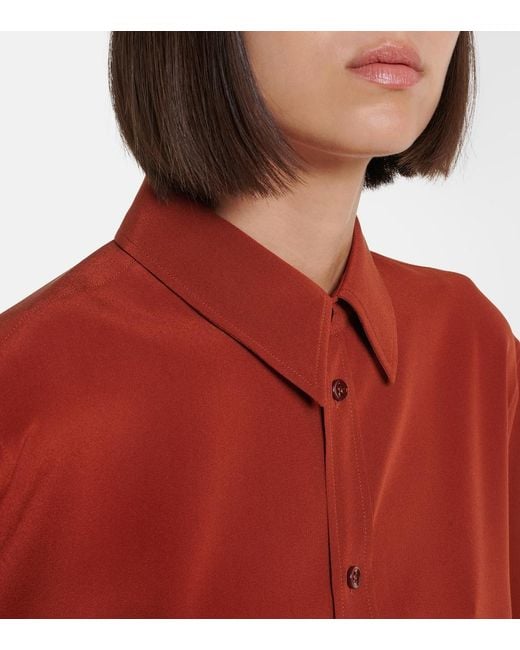 Saint Laurent Red Silk Shirt
