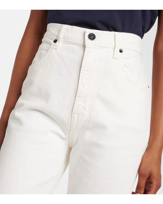 Jeans Regular London A Vita Alta di SLVRLAKE Denim in White