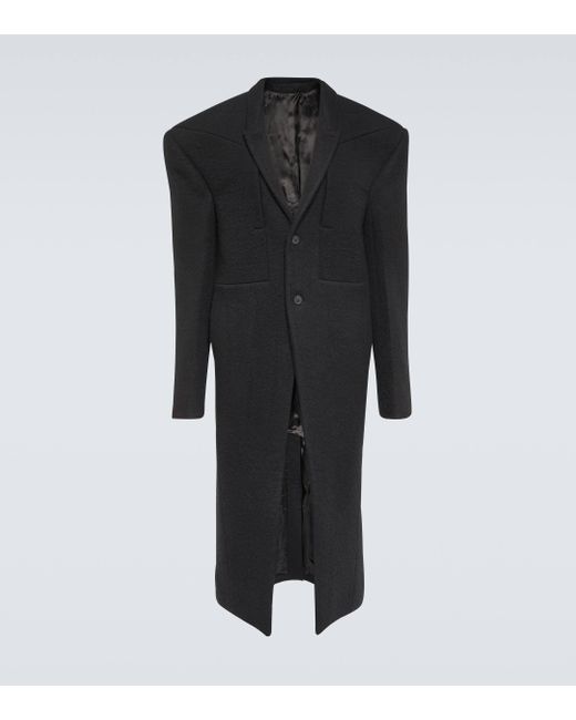 Rick Owens Black Luxor Tatlin Virgin Wool Coat for men