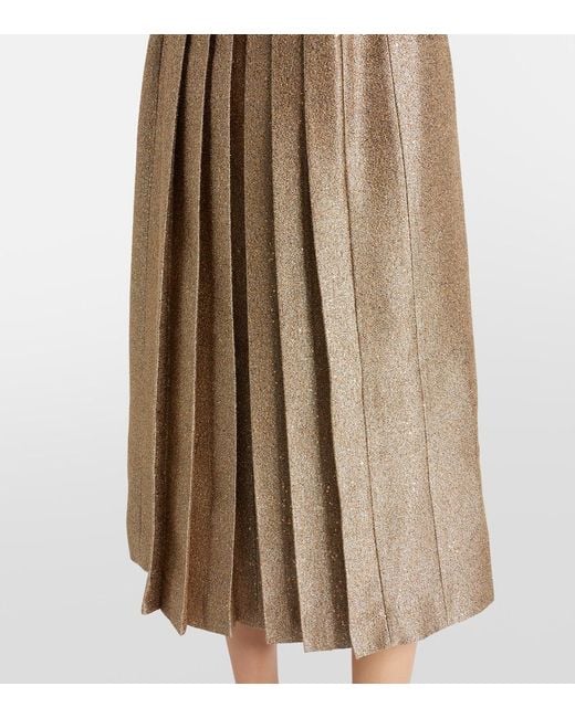 Emilia Wickstead Brown Kalonice Belted Sequined Tweed Midi Dress