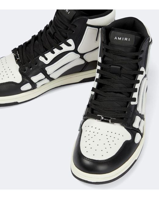 Amiri White Skeleton High-Top Leather Sneakers for men