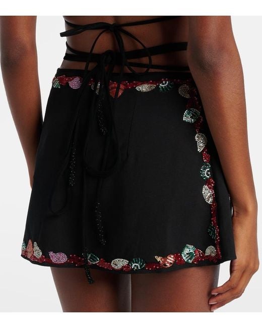 Gonna A Portafoglio Calypso Con Perline di Clio Peppiatt in Black