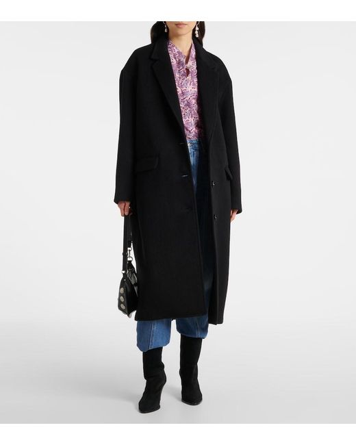 Isabel Marant Black Efezia Wool-Blend Coat