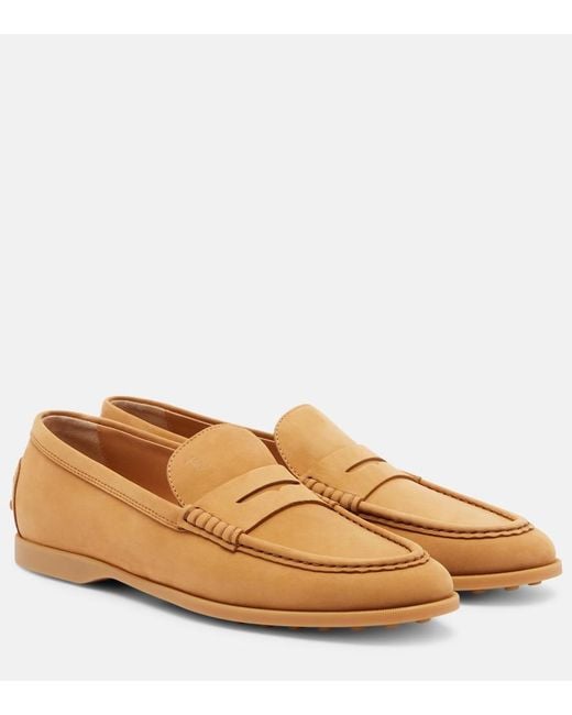 Tod's Brown Gommino Suede Penny Loafers