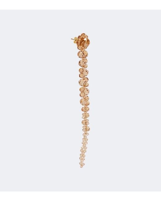 Simone Rocha White Crystal-Embellished Drop Earrings