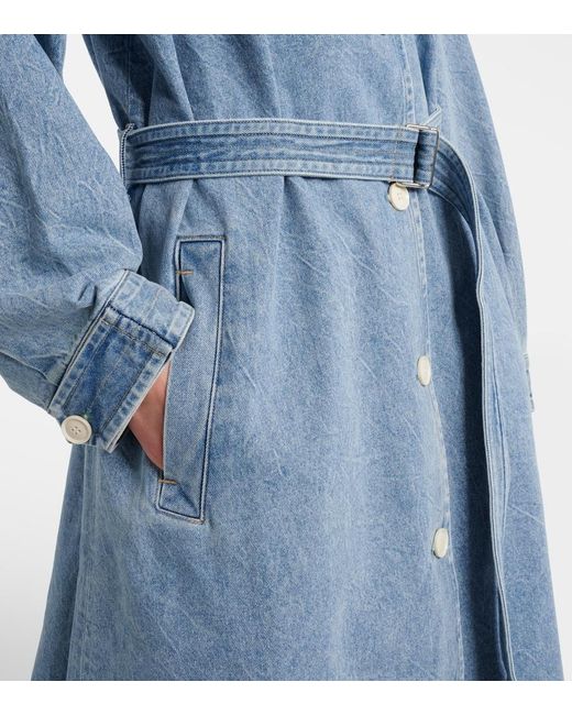 Agolde Blue X Maria Mcmanus Denim Wrap Coat
