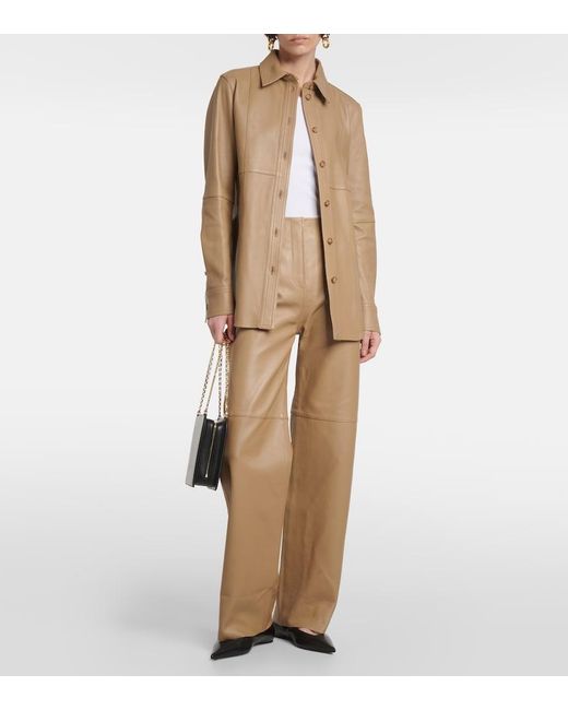 Totême Brown Leather Shirt