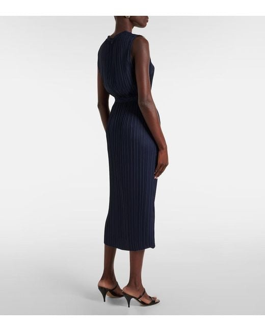 Vince Blue Pleated Midi Skirt