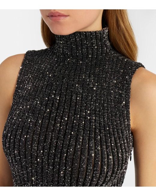 Alaïa Black Sequined Midi Dress
