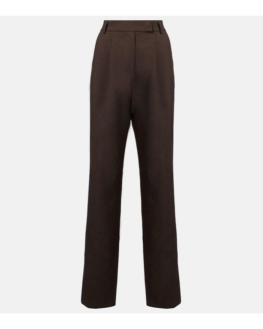 Frankie Shop Brown Bea High-Rise Straight Pants