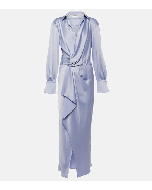 Vestido largo Talita de saten Jonathan Simkhai de color Blue