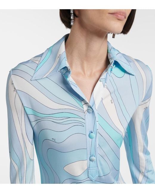 Emilio Pucci Blue Marmo Shirt Dress