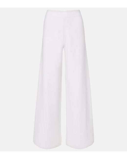 Max Mara White Fingere Wide-Leg Pants