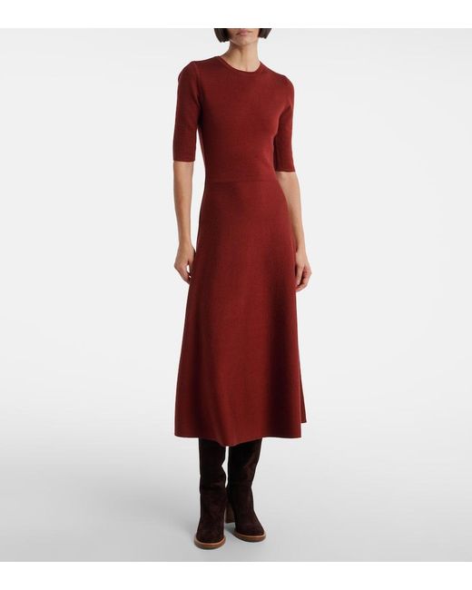 Gabriela Hearst Red Wool, Cashmere, And Silk Maxi Dress