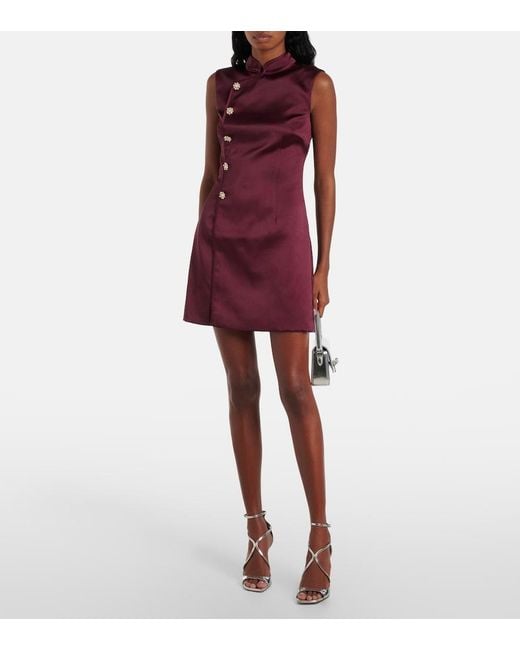 Self-Portrait Purple Satin Minidress