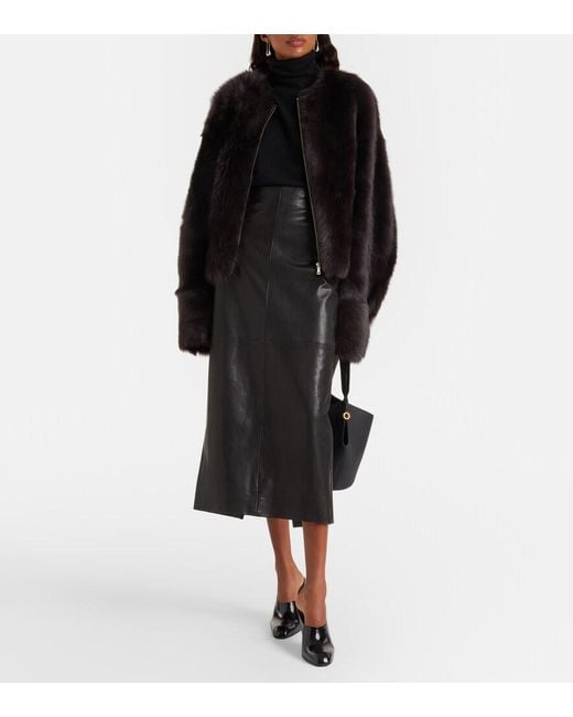 Nour Hammour Black Dianne Shearling Jacket