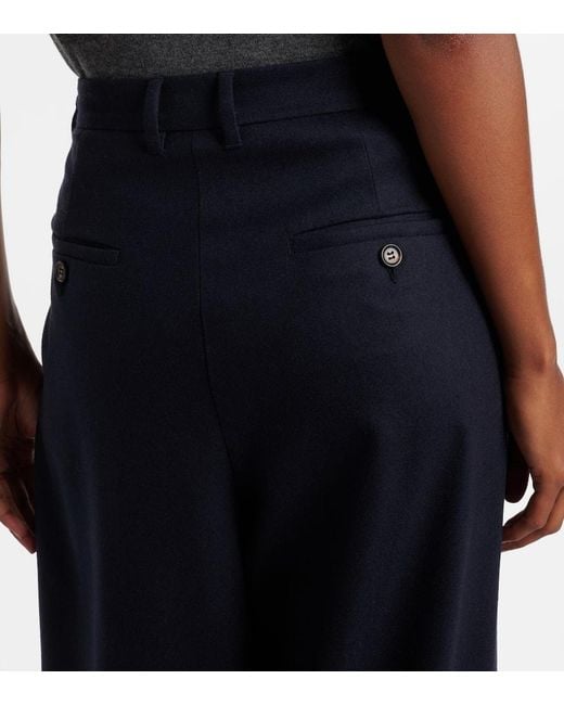 Max Mara Blue Weite Hose Titty Aus Wolle