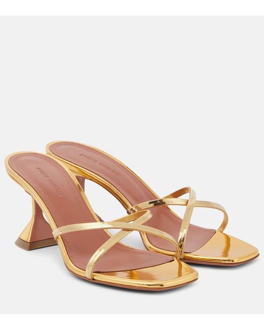 AMINA MUADDI Brown Sandalen Henson 70 Aus Metallic-Leder