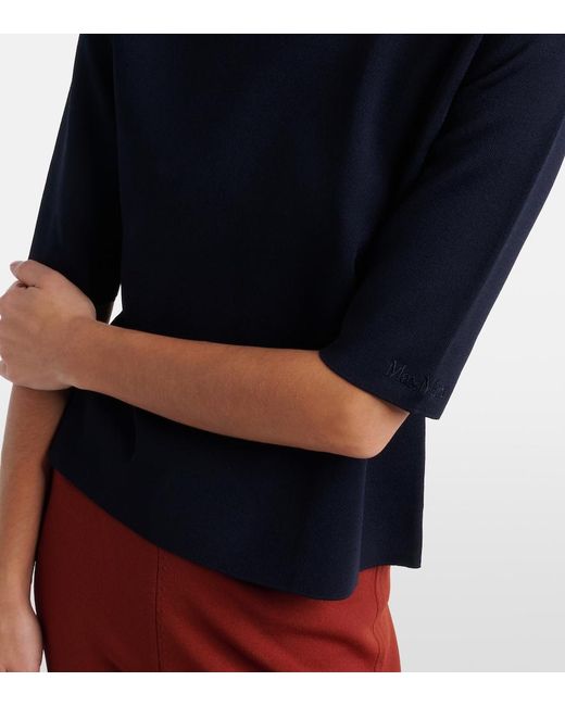 Max Mara Blue Jersey Top