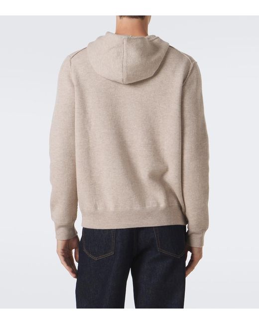 Allude Natural Wool And Cashmere Zip-Up Hoodie for men