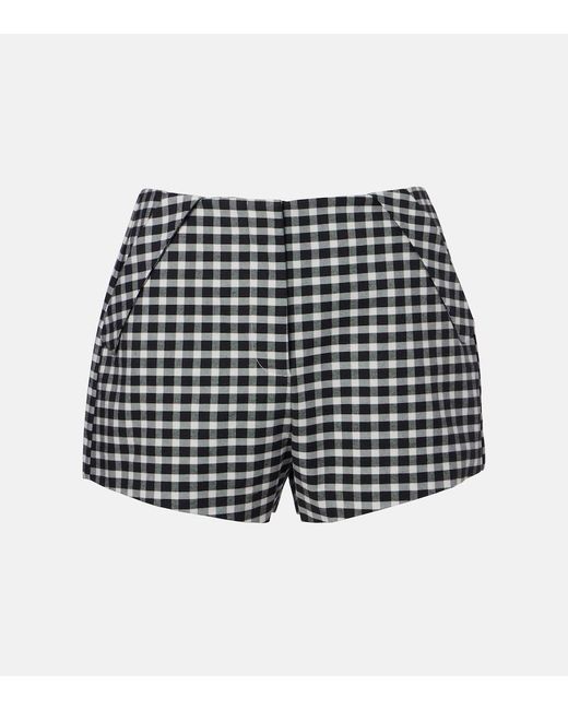 Posse Black Chiara Gingham Cotton-Blend Shorts