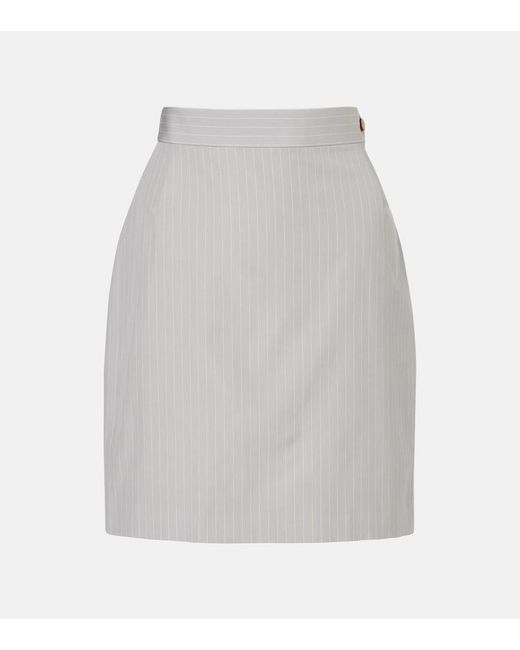 Vivienne Westwood White Pinstripe Cotton Miniskirt
