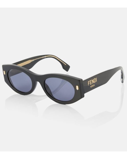 Fendi Blue Roma Oval Sunglasses