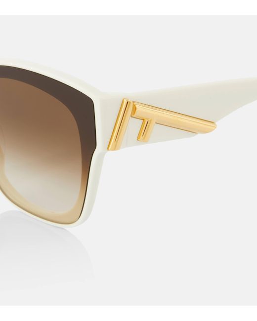 Fendi Brown First Butterfly Square Sunglasses