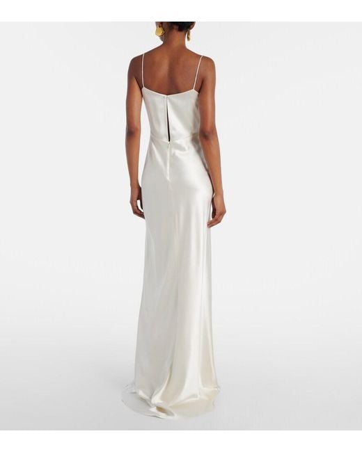 Max Mara White Silk Satin Gown