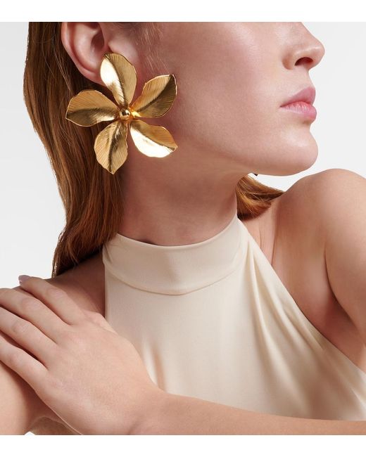 Jennifer Behr White Keala Floral Earrings