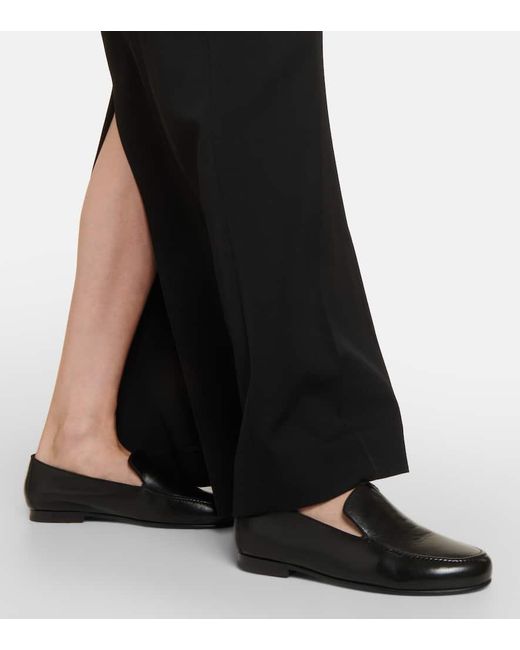 The Row Black Colette Leather Loafers