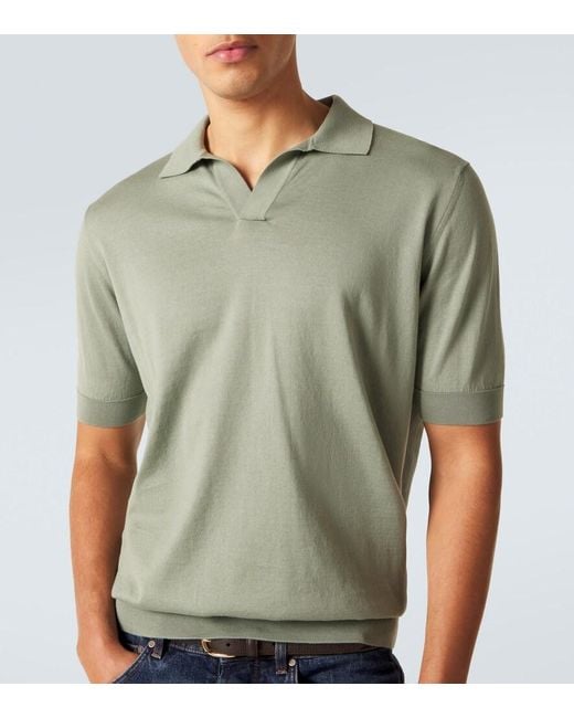 Lardini Green Cotton Pique Polo Shirt for men