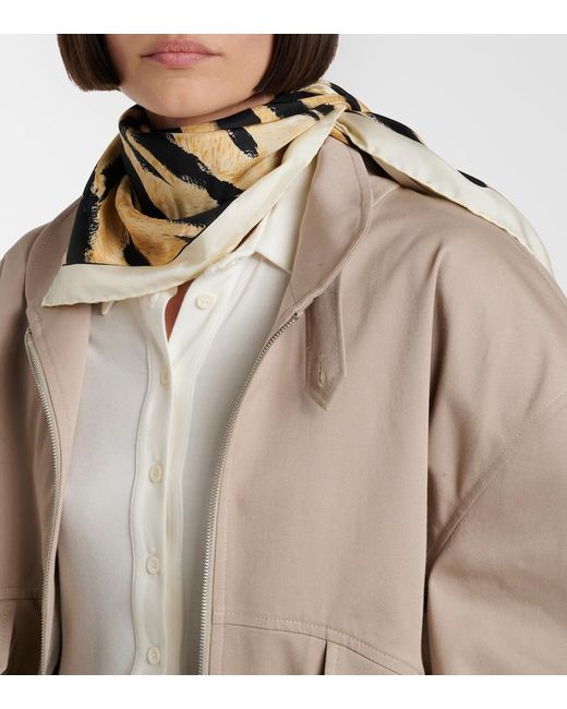 Magda Butrym Metallic Printed Silk Scarf