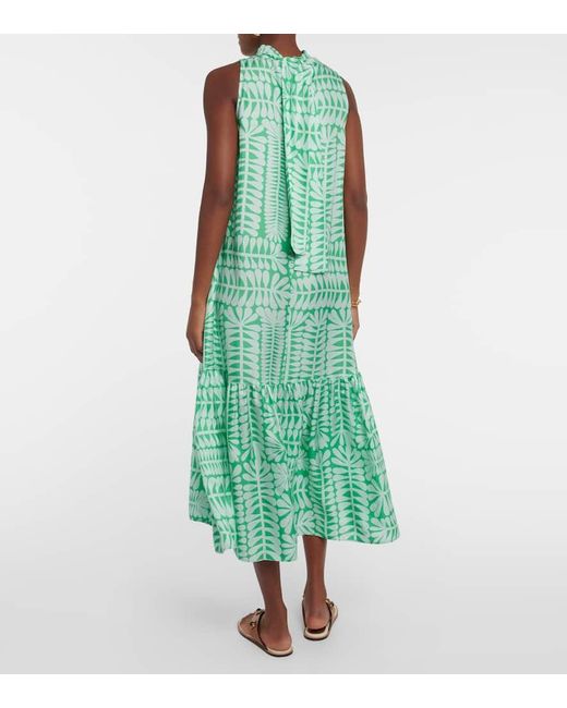 Asceno Oslo Silk Twill Maxi Dress in Green Lyst