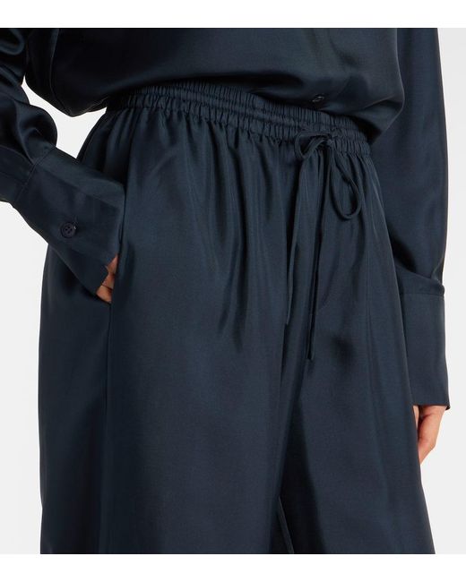 Rohe Blue Hose Mit Weitem Bein Aus Seide