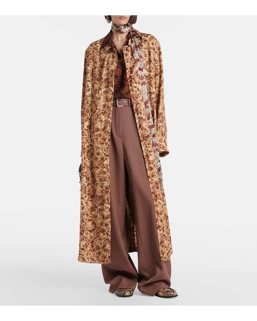 Dries Van Noten Natural Leopard-Print Coat