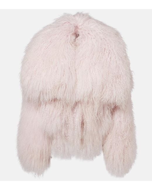 The Attico Pink Shearling Jacket