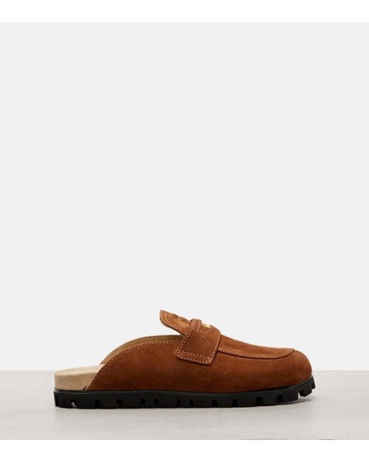 Miu Miu Brown Oliva Suede Mules