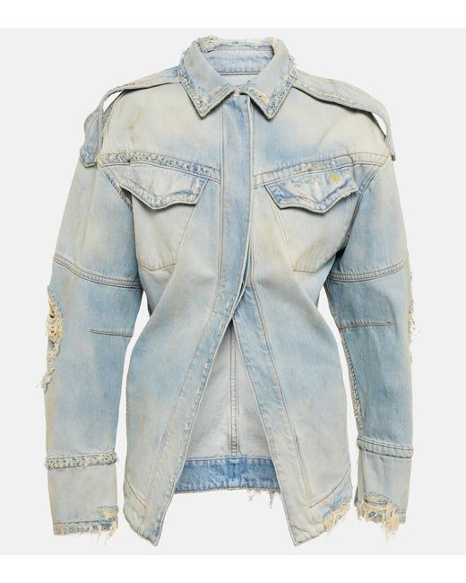 The Attico Blue Distressed Denim Jacket