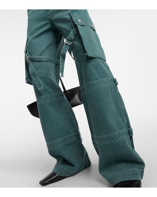 Agolde Green Mid-Rise Wide-Leg Jeans Vivian Strap