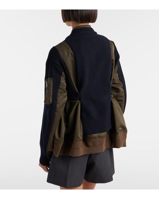 Sacai Black Paneled Blouson Jacket
