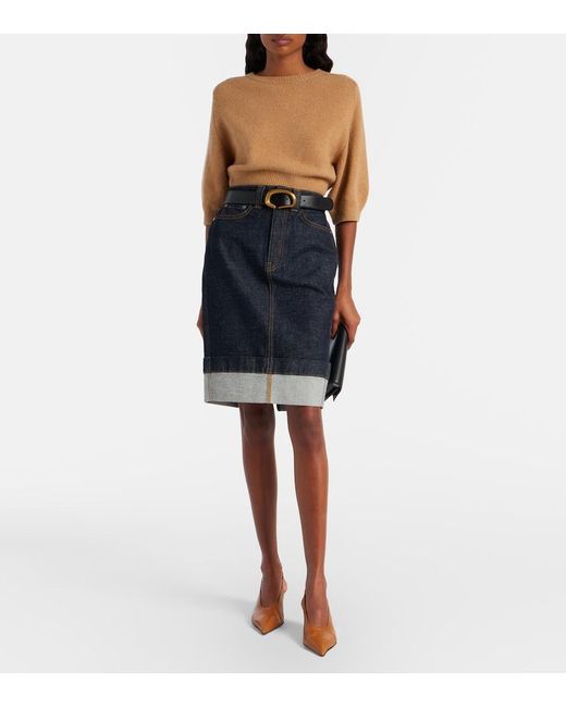 Khaite Brown Lorelai Cropped Wool And Cashmere Sweater