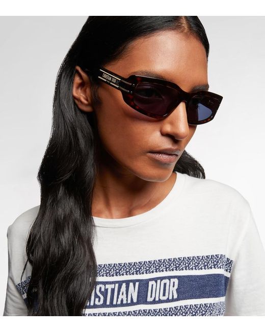 Dior Blue Diorsignature S9U Rectangular Sunglasses