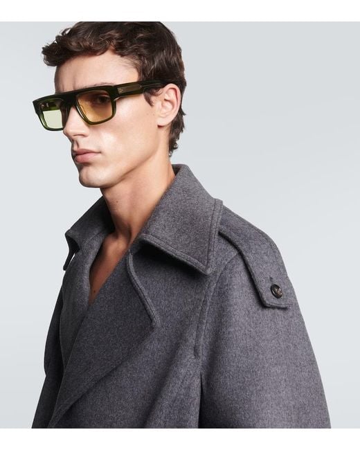 Jacques Marie Mage Green Acetate Flat-Top Sunglasses Collaboration for men