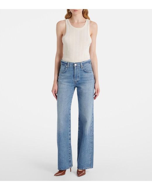 Citizens of Humanity Blue Annina High-Rise Wide-Leg Jeans