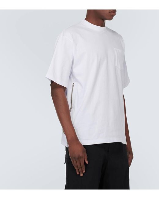 Sacai White Cotton Jersey T-shirt for men