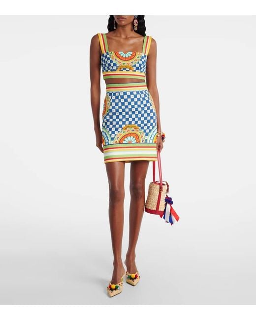 Dolce & Gabbana Blue Cropped-Top Aus Baumwolle
